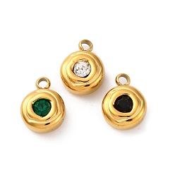 (52) Непрозрачная лаванда 304 из нержавеющей стали горный хрусталь подвески, круглые, реальный 14 k позолоченный, ионное покрытие (ip), разноцветные, 9.5x7x3.5 мм, отверстие : 1.5 мм