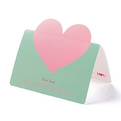 Dunkles Seegrün Herz grußkarten, Valentinstag Liebeskarten, zur Jubiläumshochzeitsfeier, Rechteck, dunkles Seegrün, 96x135x0.3 mm, 50 Stück / Beutel