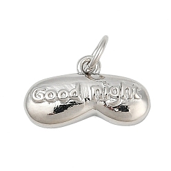 Платина Латунь прелести, спокойной ночи маска, с целью перехода в кольце, без кадмия и без свинца, стойки покрытие, долговечный, платина, 8.5x15x3 мм, отверстие : 3.4 мм