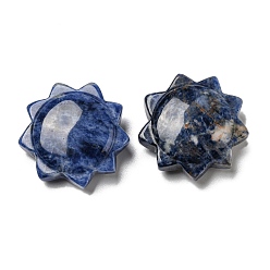 Содалитовое Резные фигурки целебного солнца из натурального содалита, Украшения из камня с энергией Рейки, 28x28~29x9~10 мм