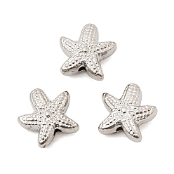 Нержавеющая Сталь Цвет 304 из нержавеющей стали бусы, очарование морской звезды, цвет нержавеющей стали, 10x10x4 мм, отверстие : 1.4 мм