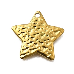 Настоящее золото 18K 304 подвески из нержавеющей стали, звезда, , ионное покрытие (ip), реальный 18 k позолоченный, 20.5x21.5x1.5 мм, отверстие : 1.8 мм