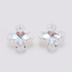 Sunshine K9 Glass Rhinestone Pendants, Imitation Austrian Crystal, Faceted, Cross, Sunshine, 28x28x11mm, Hole: 1.6mm