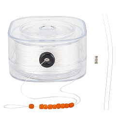 Белый Полиэфирные шнуры, с ведущей проволокой и пряжкой, белые, 0.4 мм, около 164.04 ярдов (150 м) / рулон