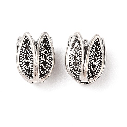 Античное Серебро Сплавочные овальные бусины тибетского стиля , без кадмия и без свинца, цветок, античное серебро, 9x7.5 мм, отверстие : 1.5 мм, Около 1176 шт / 1000 г