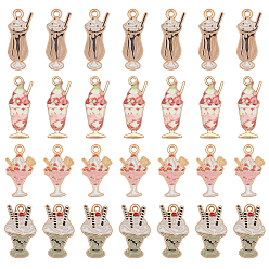 (52) Непрозрачная лаванда 48шт 4 стили подвески из эмалированного сплава с покрытием, бесплатно и никеля бесплатно и свинца, мороженое, разноцветные, 22~27x9~13x1~1.3 мм, отверстие : 1.6~1.8 мм, 12 шт / стиль