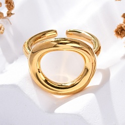 Золотой 304 открытая манжета из нержавеющей стали, золотые, 19 мм, внутренний диаметр: 17.8 мм