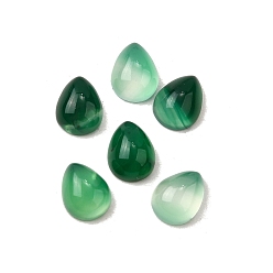 Зеленый Природные кабошон агата, окрашенная и подогревом, слеза, 9x7x4 мм