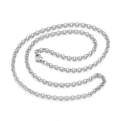 Нержавеющая Сталь Цвет Устойчивые к потускнению 304 ожерелья из нержавеющей стали, Кольцо ожерелья, цвет нержавеющей стали, 23.62 дюйм (60 см)