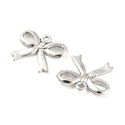 Античное Серебро Сплавочные подвески тибетского стиля, без кадмия и без свинца, бантом прелести, античное серебро, 17x21x2.5 мм, отверстие : 1.8 мм, Около 719 шт / 1000 г