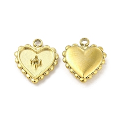 Real 14K Gold Plated Ion Plating(IP) 304 Stainless Steel Pendant Rhinestone Settings, Heart, Real 14K Gold Plated, Fit For 1.2mm Rhinestone, 12x10.5x2.7mm, Hole: 1.5mm