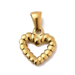 Настоящее золото 18K 304 прелести нержавеющей стали, ионное покрытие (ip), сердце прелести, реальный 18 k позолоченный, 14.5x13.5x2 мм, отверстие : 5x3 мм