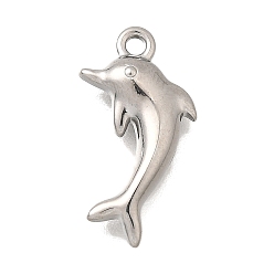 Dolphin Серия «Океан» 304 подвески из нержавеющей стали, анти-тускнение, дельфин, 14.5x8.5x2.5 мм, отверстие : 1.2 мм