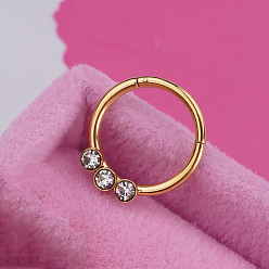 Золотой 316l Кольца для носа из нержавеющей стали, золотые, 8 мм, штифты : 1.2 мм