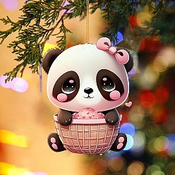 Бледно-фиолетовый Красный Панда с сердцем акриловые подвесные украшения, для украшения рюкзака, бледно-фиолетовый красный, 80 мм