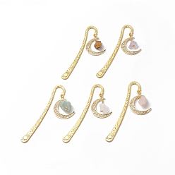 Золотой Закладки из натуральных драгоценных камней, закладка крючком из сплава, закладка лунный кулон, золотые, 122 мм