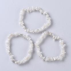 White Moonstone Natural White Moonstone Stretch Bracelets, Nuggets, 2-1/8 inch(5.5cm)