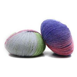 Разноцветный Радужная однониточная окрашенная нить градиентного цвета чистая шерстяная нить, мягкий и теплый, для шали-шарфа ручной вязки, красочный, около 196.85 ярдов (180 м) / рулон