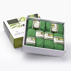 Зеленый лайм Мягкие детские нити, с бамбукового волокна и шелка, зеленый лайм, 1 мм, о 50 г / рулон, 6 рулонов / коробке