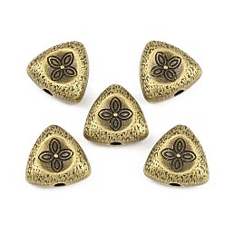 Треугольник Сплавочные овальные бусины тибетского стиля , античная бронза, треугольные, 14.5x15.5x7 мм, отверстие : 2.2 мм