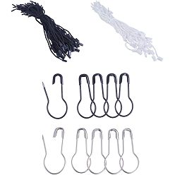 Gemischte Farbe DIY Display Tag Sets, mit Polyesterschnur mit Siegelanhänger und Eisenbroschenfunden, Gemischte Farbe, 800 Stück / Set