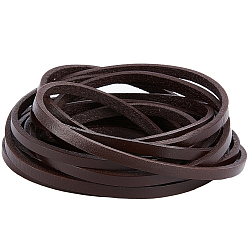 Кокосово-Коричневый Плоский шнур из воловьей кожи, для изготовления ювелирных изделий, кокосового коричневый, 5x3 мм