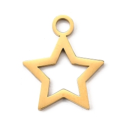 Звезда 304 подвески из нержавеющей стали, реальный 18 k позолоченный, звезда, 20x16.5x1.5 мм, отверстие : 3 мм