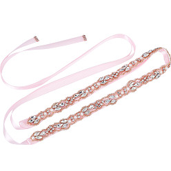 Pink Свадебный пояс для свадебного платья, с кристально горный хрусталь, розовые, 105.31 дюйм (267.5 см)