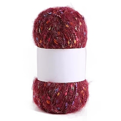 Dunkelrot 50g 40% Polyester und 60% Acrylfaser, weiches Mohairgarn, Kugelgarne, Tweedgarn, Schals, Pullover, Schals, Mützen, Häkelgarn, dunkelrot, 2 mm