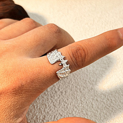 Нержавеющая Сталь Цвет Кованые битой 304 манжетные кольца из нержавеющей стали, широкополосные открытые кольца, цвет нержавеющей стали, 11 мм, внутренний диаметр: 17.6 мм