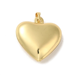 Настоящее золото 18K Стойки обшивки латунь кулон, долгоиграющий, без свинца и без кадмия, сердце, реальный 18 k позолоченный, 26.5x25.5x8.5 мм, отверстие : 5x3.5 мм