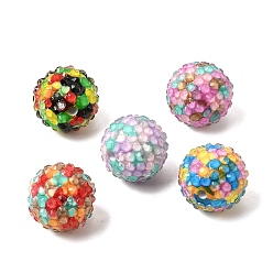 (52) Непрозрачная лаванда Непрозрачные акриловые и смоляные бусины со стразами, круглые, разноцветные, 20x18~18.5 мм, отверстие : 2.5 мм