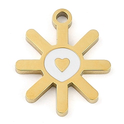 Солнце 304 подвески из нержавеющей стали, с эмалью, золотые, солнце, 17.5x15x1.7 мм, отверстие : 1.4 мм