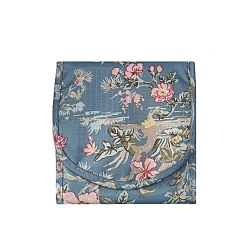 Разноцветный Сумки для хранения ювелирных изделий из полиэстера с цветочным принтом, мешки для упаковки ювелирных изделий, для колец, Серьги, хранение ожерелий, красочный, 15.5x14 см