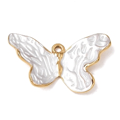 Papillon 304 acier inoxydable émail pendentifs, or, charmes de papillon, 18.5x30x4mm, Trou: 1.6mm