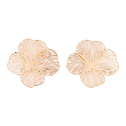 Light Gold Подвески из латуни, гравированные металлические украшения, без кадмия, без никеля и без свинца, цветок, золотой свет, 35.5~36.5x36~36.5x0.3 мм, отверстие : 1.5 мм