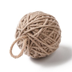 Rosy Brown Yarn Knitted Christmas Ball Ornaments, for Xmas Wedding Party Decoration , Rosy Brown, 115~119mm