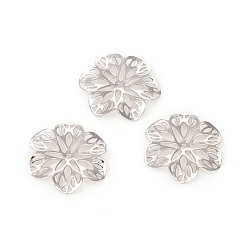 Платина Латунь филигрань столяры ссылки, долговечный, цветок, платина, 21x2 мм, отверстие : 1 мм
