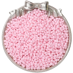 Pink Выпечка краска стеклянные бусины, круглое отверстие, арахис, розовые, 6x4 мм, отверстие : 1 мм, о 100 шт / комплект