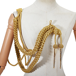 Золотистый Плетеный шнур для аксельбанта на плечо, с латунными наконечниками, золотые, 870x23x18 мм