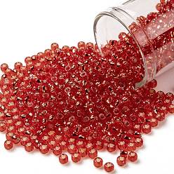 (25) Silver Lined Light Siam Ruby TOHO Round Seed Beads, Japanese Seed Beads, (25) Silver Lined Light Siam Ruby, 8/0, 3mm, Hole: 1mm, about 222pcs/bottle, 10g/bottle