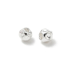 Silver 304 Stainless Steel Hammered Round Spacer Beads, Ion Plating(IP), Silver, 3mm, Hole: 1mm