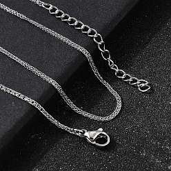 Нержавеющая Сталь Цвет 1.2мм 304 ожерелья из нержавеющей стали с цепочкой из пшеницы для мужчин, не тускнеет, цвет нержавеющей стали, 17.72 дюйм (45 см)