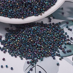 (DBS0871) Matte Black AB MIYUKI Delica Beads Small, Cylinder, Japanese Seed Beads, 15/0, (DBS0871) Matte Black AB, 1.1x1.3mm, Hole: 0.7mm, about 35000pcs/bag, 100g/bag