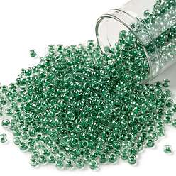 (343) Crystal Lined Jade Toho 8/0 runde Perlen, japanische Rocailles, (343) mit Kristall ausgekleidete Jade, 3 mm, Bohrung: 1 mm, über 222pcs / Flasche, 10 g / Flasche