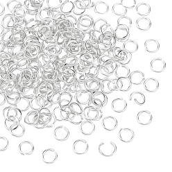 Серебро 220 шт. 925 открытые кольца из стерлингового серебра, пропил пилой закругленный, серебряные, 22 датчик, 4x0.6 мм, внутренний диаметр: 2.5 мм