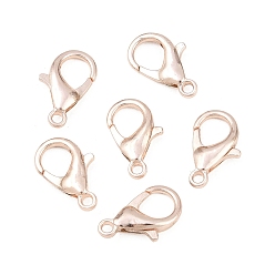 Розовое Золото Карабин-лобстер из цинкового сплава, застежки на спусковой крючок, без кадмия и без свинца, розовое золото , 14x8 мм, отверстие : 1.8 мм