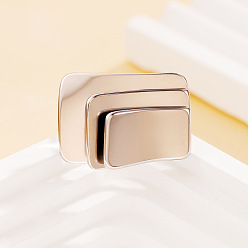 Нержавеющая Сталь Цвет 304 палец кольца из нержавеющей стали, прямоугольные, цвет нержавеющей стали, 17 мм