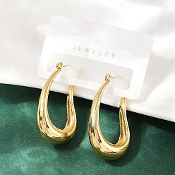 Золотой 304 серьги-кольца из нержавеющей стали, U-образный, золотые, 40.5x21x7.5 мм