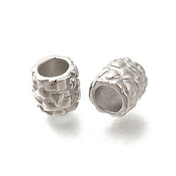 Нержавеющая Сталь Цвет Антикоррозийные 304 европейские бусины из нержавеющей стали, бусины с большим отверстием, колонке с сердцем, цвет нержавеющей стали, 8x7.5 мм, отверстие : 5 мм